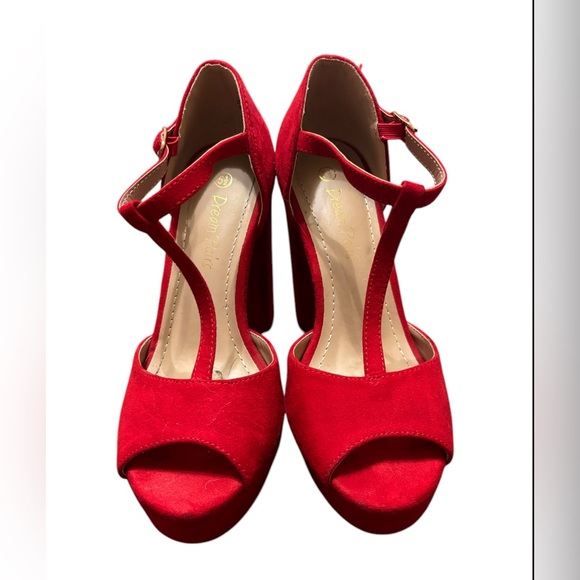 Dream Pairs Shoes - Retro T-Strap Peep Toe Block Heels Sz 5.5